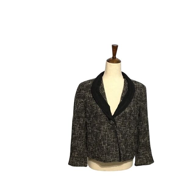 Talbots SM Black Cotton Blend Blazer with One Button Closure - Picture 2 of 7